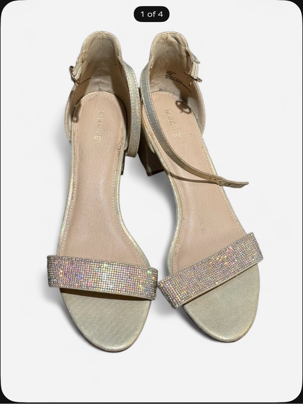 Madden Girl Iridescent Gold Block Heel Sandals